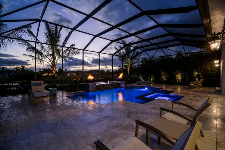 The outdoor living space of the Bettina in Cabreo at Mediterra Naples